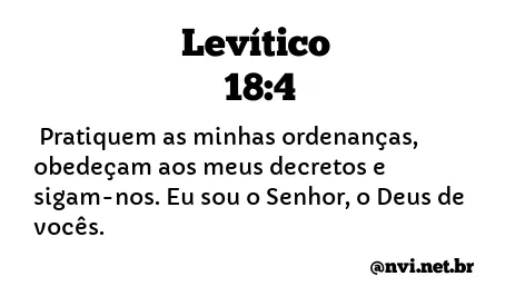 LEVÍTICO 18:4 NVI NOVA VERSÃO INTERNACIONAL