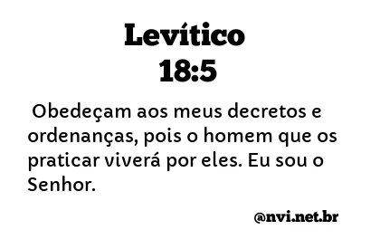 LEVÍTICO 18:5 NVI NOVA VERSÃO INTERNACIONAL