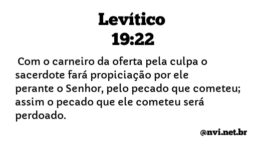 LEVÍTICO 19:22 NVI NOVA VERSÃO INTERNACIONAL