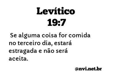 LEVÍTICO 19:7 NVI NOVA VERSÃO INTERNACIONAL