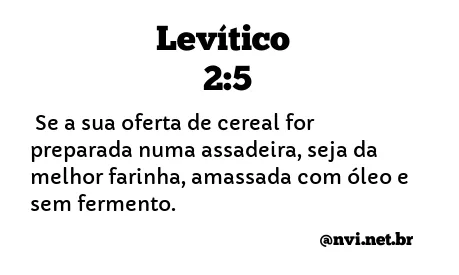 LEVÍTICO 2:5 NVI NOVA VERSÃO INTERNACIONAL