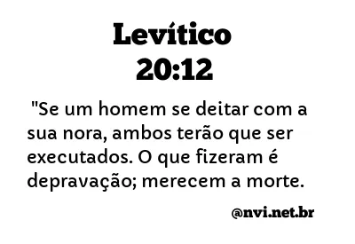 LEVÍTICO 20:12 NVI NOVA VERSÃO INTERNACIONAL