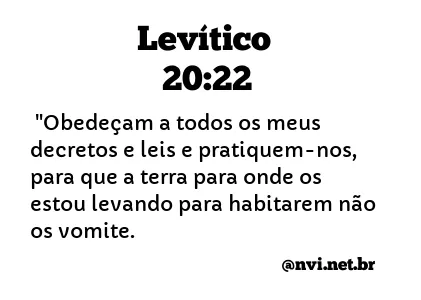 LEVÍTICO 20:22 NVI NOVA VERSÃO INTERNACIONAL