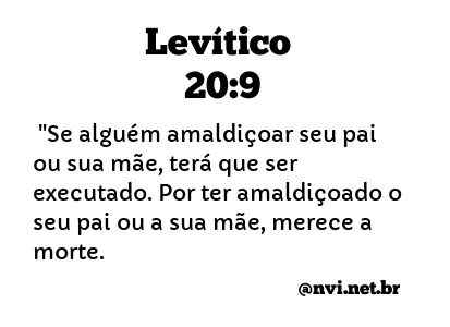 LEVÍTICO 20:9 NVI NOVA VERSÃO INTERNACIONAL