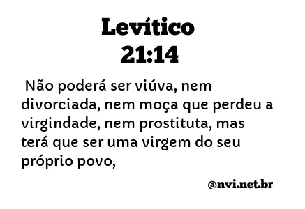 LEVÍTICO 21:14 NVI NOVA VERSÃO INTERNACIONAL