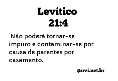 LEVÍTICO 21:4 NVI NOVA VERSÃO INTERNACIONAL