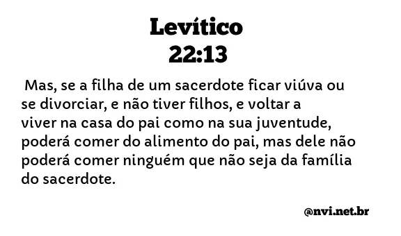 LEVÍTICO 22:13 NVI NOVA VERSÃO INTERNACIONAL