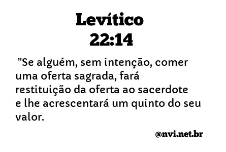 LEVÍTICO 22:14 NVI NOVA VERSÃO INTERNACIONAL