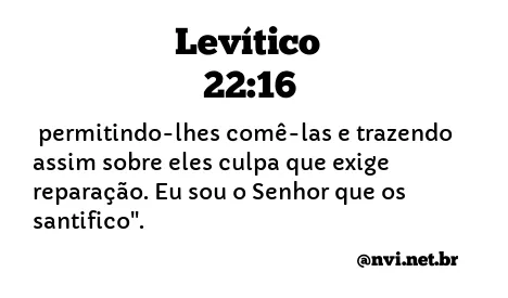 LEVÍTICO 22:16 NVI NOVA VERSÃO INTERNACIONAL