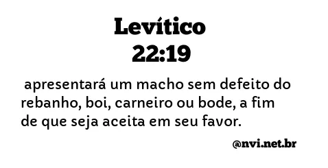 LEVÍTICO 22:19 NVI NOVA VERSÃO INTERNACIONAL