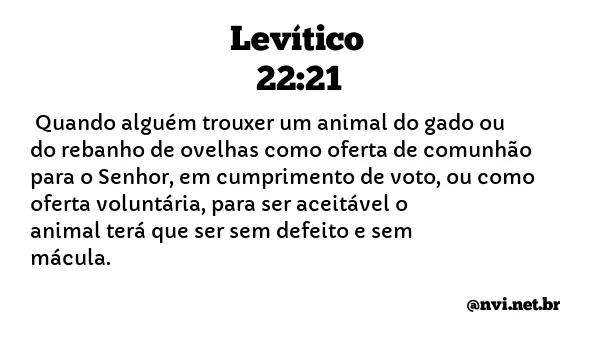 LEVÍTICO 22:21 NVI NOVA VERSÃO INTERNACIONAL