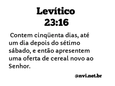 LEVÍTICO 23:16 NVI NOVA VERSÃO INTERNACIONAL