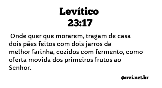 LEVÍTICO 23:17 NVI NOVA VERSÃO INTERNACIONAL