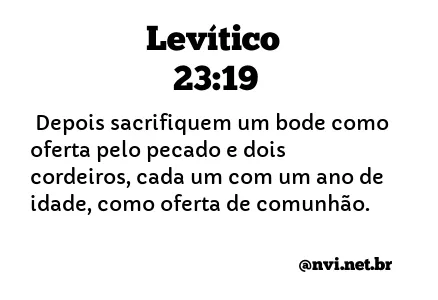 LEVÍTICO 23:19 NVI NOVA VERSÃO INTERNACIONAL