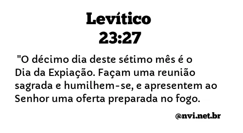 LEVÍTICO 23:27 NVI NOVA VERSÃO INTERNACIONAL