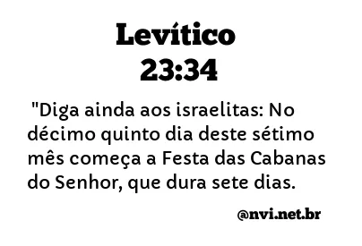 LEVÍTICO 23:34 NVI NOVA VERSÃO INTERNACIONAL