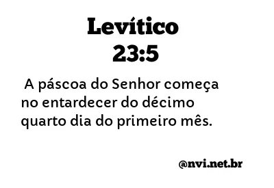 LEVÍTICO 23:5 NVI NOVA VERSÃO INTERNACIONAL