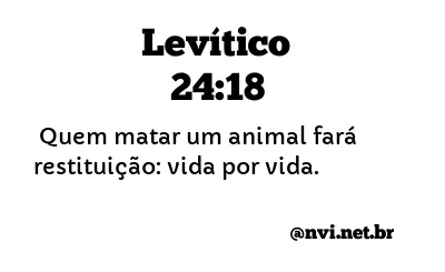 LEVÍTICO 24:18 NVI NOVA VERSÃO INTERNACIONAL