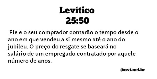 LEVÍTICO 25:50 NVI NOVA VERSÃO INTERNACIONAL