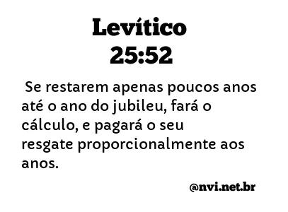 LEVÍTICO 25:52 NVI NOVA VERSÃO INTERNACIONAL