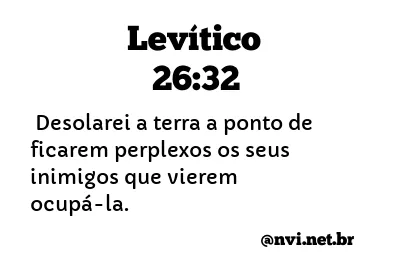 LEVÍTICO 26:32 NVI NOVA VERSÃO INTERNACIONAL