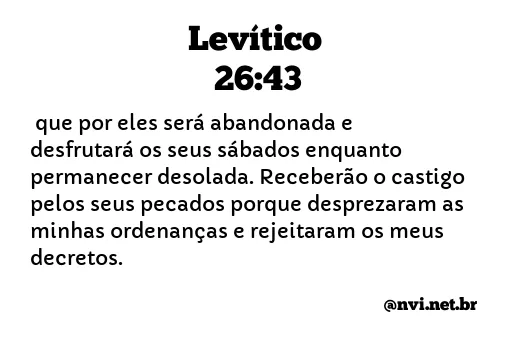 LEVÍTICO 26:43 NVI NOVA VERSÃO INTERNACIONAL