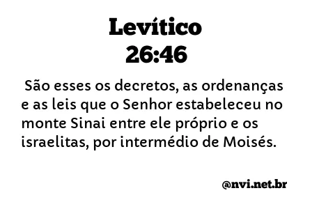 LEVÍTICO 26:46 NVI NOVA VERSÃO INTERNACIONAL