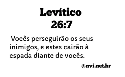 LEVÍTICO 26:7 NVI NOVA VERSÃO INTERNACIONAL