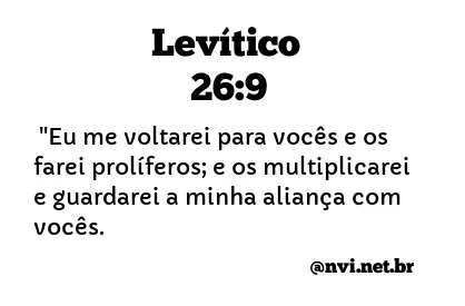 LEVÍTICO 26:9 NVI NOVA VERSÃO INTERNACIONAL