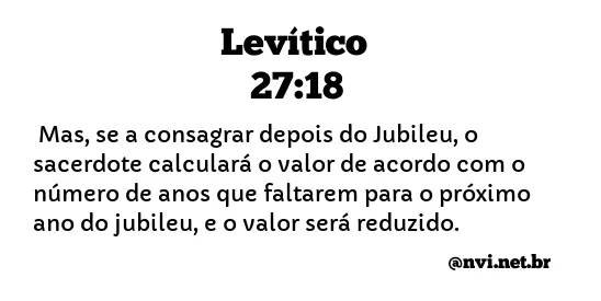 LEVÍTICO 27:18 NVI NOVA VERSÃO INTERNACIONAL