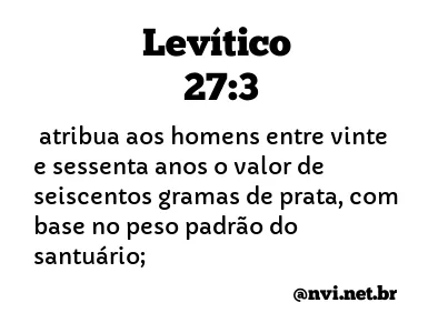 LEVÍTICO 27:3 NVI NOVA VERSÃO INTERNACIONAL