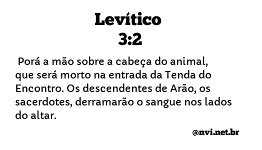 LEVÍTICO 3:2 NVI NOVA VERSÃO INTERNACIONAL