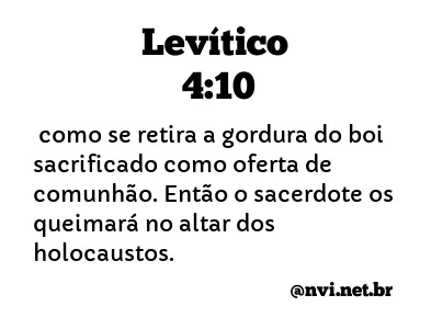 LEVÍTICO 4:10 NVI NOVA VERSÃO INTERNACIONAL