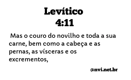 LEVÍTICO 4:11 NVI NOVA VERSÃO INTERNACIONAL