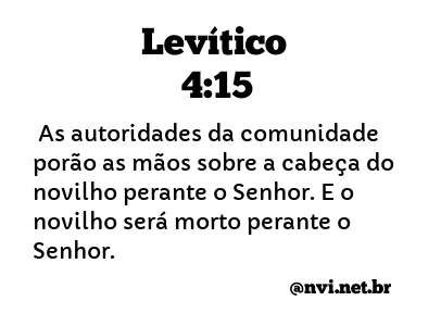 LEVÍTICO 4:15 NVI NOVA VERSÃO INTERNACIONAL