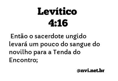 LEVÍTICO 4:16 NVI NOVA VERSÃO INTERNACIONAL