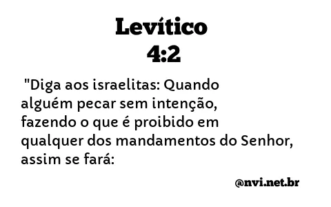 LEVÍTICO 4:2 NVI NOVA VERSÃO INTERNACIONAL