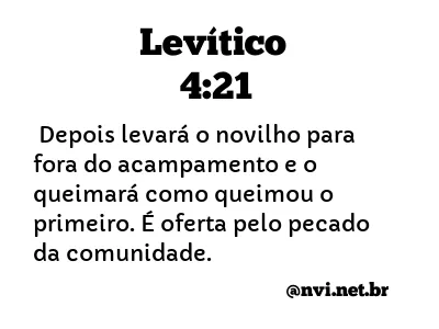 LEVÍTICO 4:21 NVI NOVA VERSÃO INTERNACIONAL