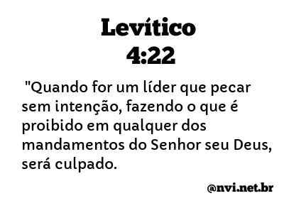 LEVÍTICO 4:22 NVI NOVA VERSÃO INTERNACIONAL