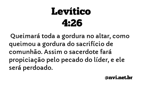 LEVÍTICO 4:26 NVI NOVA VERSÃO INTERNACIONAL