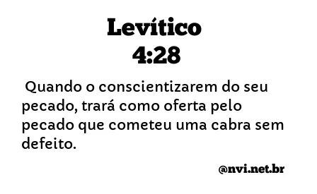 LEVÍTICO 4:28 NVI NOVA VERSÃO INTERNACIONAL