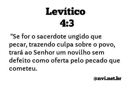 LEVÍTICO 4:3 NVI NOVA VERSÃO INTERNACIONAL