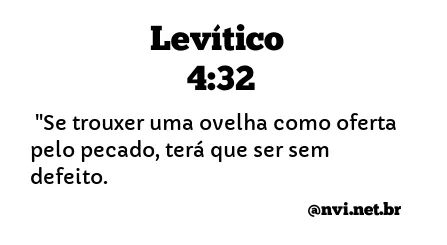 LEVÍTICO 4:32 NVI NOVA VERSÃO INTERNACIONAL