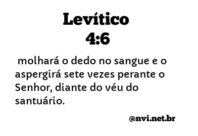 LEVÍTICO 4:6 NVI NOVA VERSÃO INTERNACIONAL