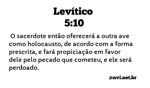 LEVÍTICO 5:10 NVI NOVA VERSÃO INTERNACIONAL