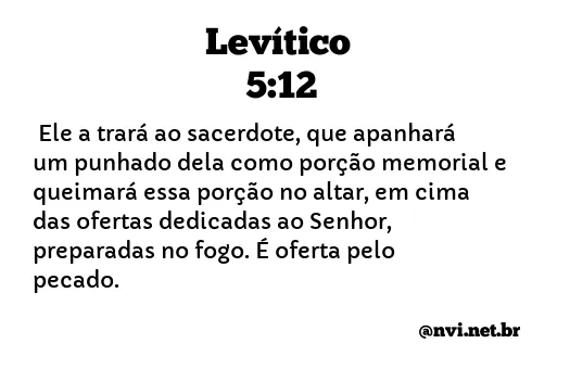 LEVÍTICO 5:12 NVI NOVA VERSÃO INTERNACIONAL