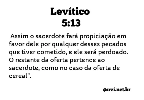 LEVÍTICO 5:13 NVI NOVA VERSÃO INTERNACIONAL