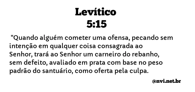 LEVÍTICO 5:15 NVI NOVA VERSÃO INTERNACIONAL