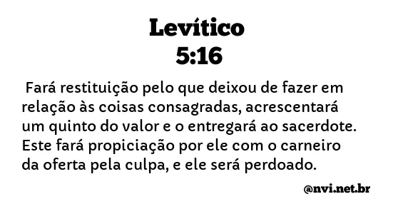 LEVÍTICO 5:16 NVI NOVA VERSÃO INTERNACIONAL