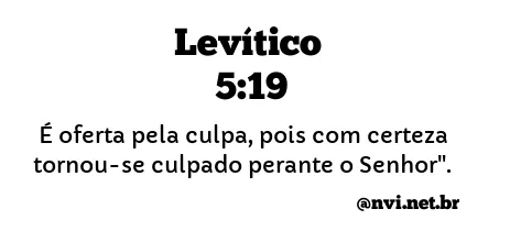 LEVÍTICO 5:19 NVI NOVA VERSÃO INTERNACIONAL